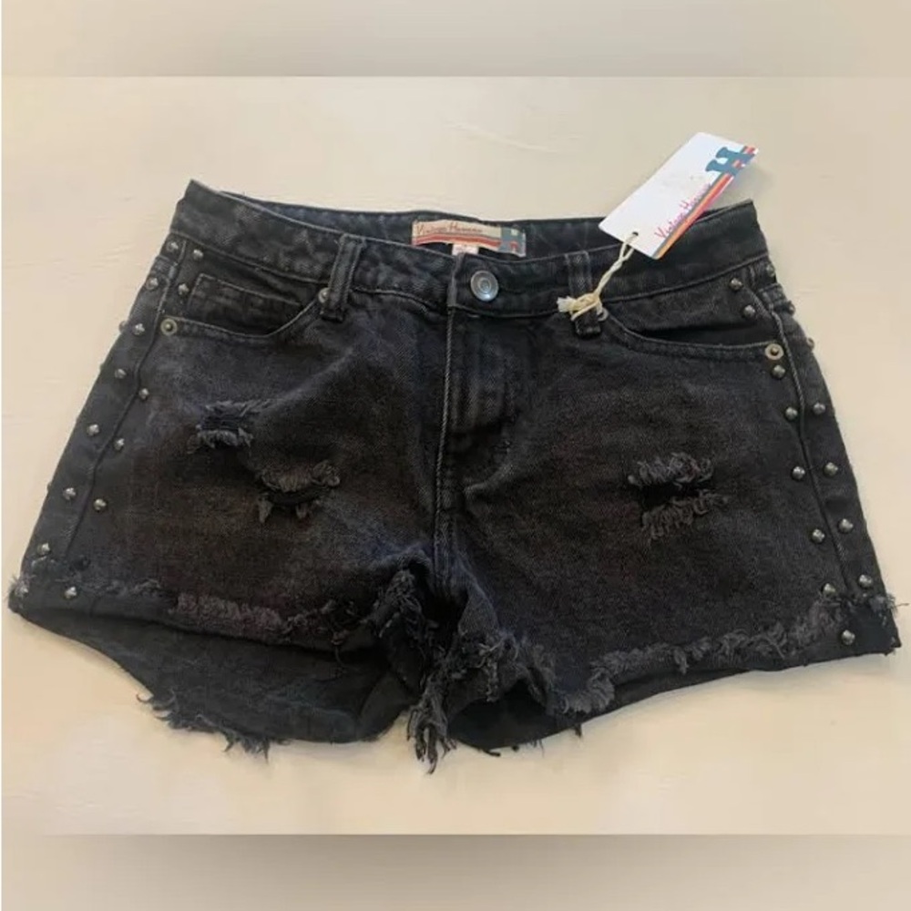 Vintage Havana Kids Black Studded Denim Shorts